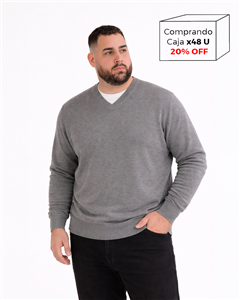 P8101 - Sweater Escote V TALLE ESPECIAL